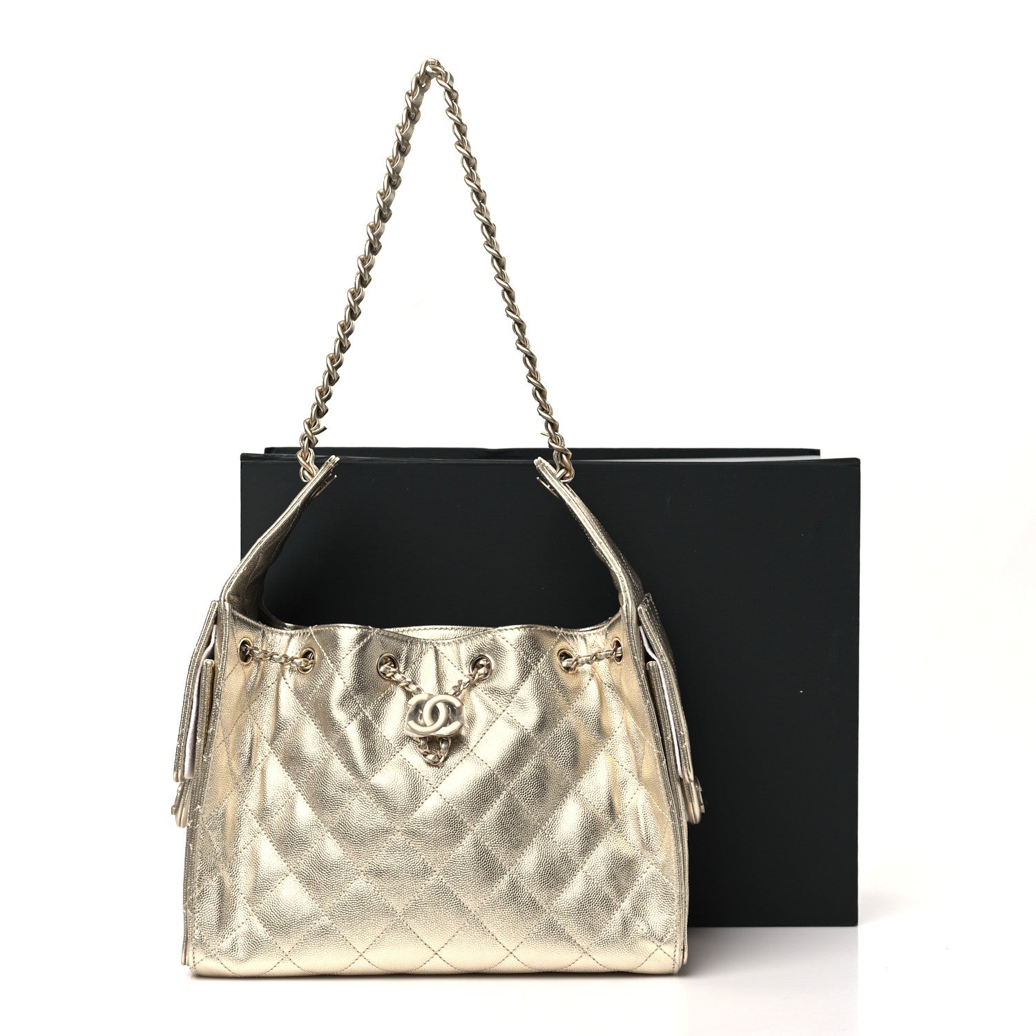 Chanel Metallic Caviar Quilted Small Chanel 25 Handbag Gold 11 of 11