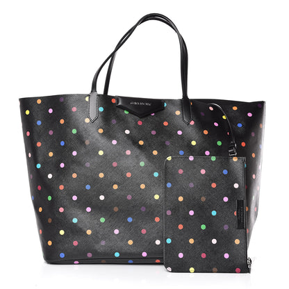 Givenchy Textured Coated Canvas Large Dots Print Antigona Tote Black 3 of 11