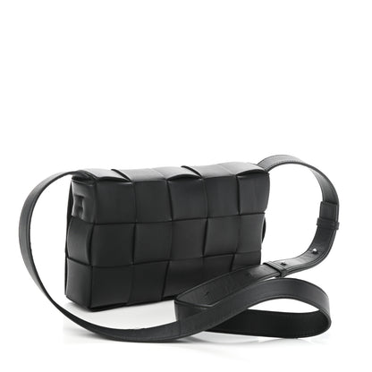Bottega Veneta Lambskin Maxi Intrecciato Cassette Crossbody Bag Black 3 of 9