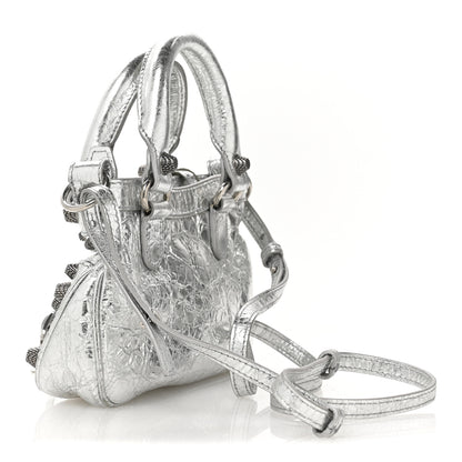 Balenciaga Agneau Arena Neo Cagole Mini Handbag Silver 4 of 11
