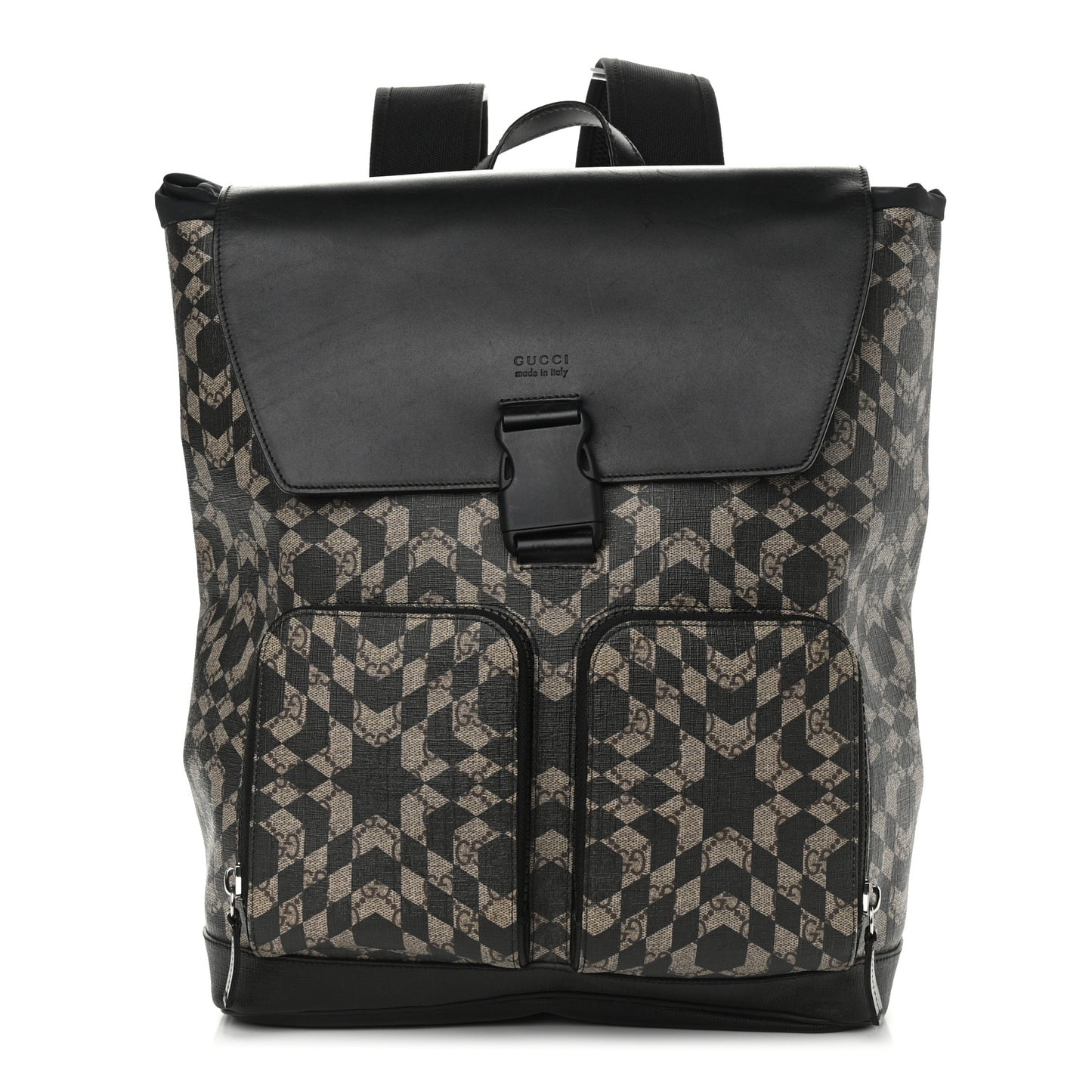 GG Supreme Monogram Caleido Backpack Black