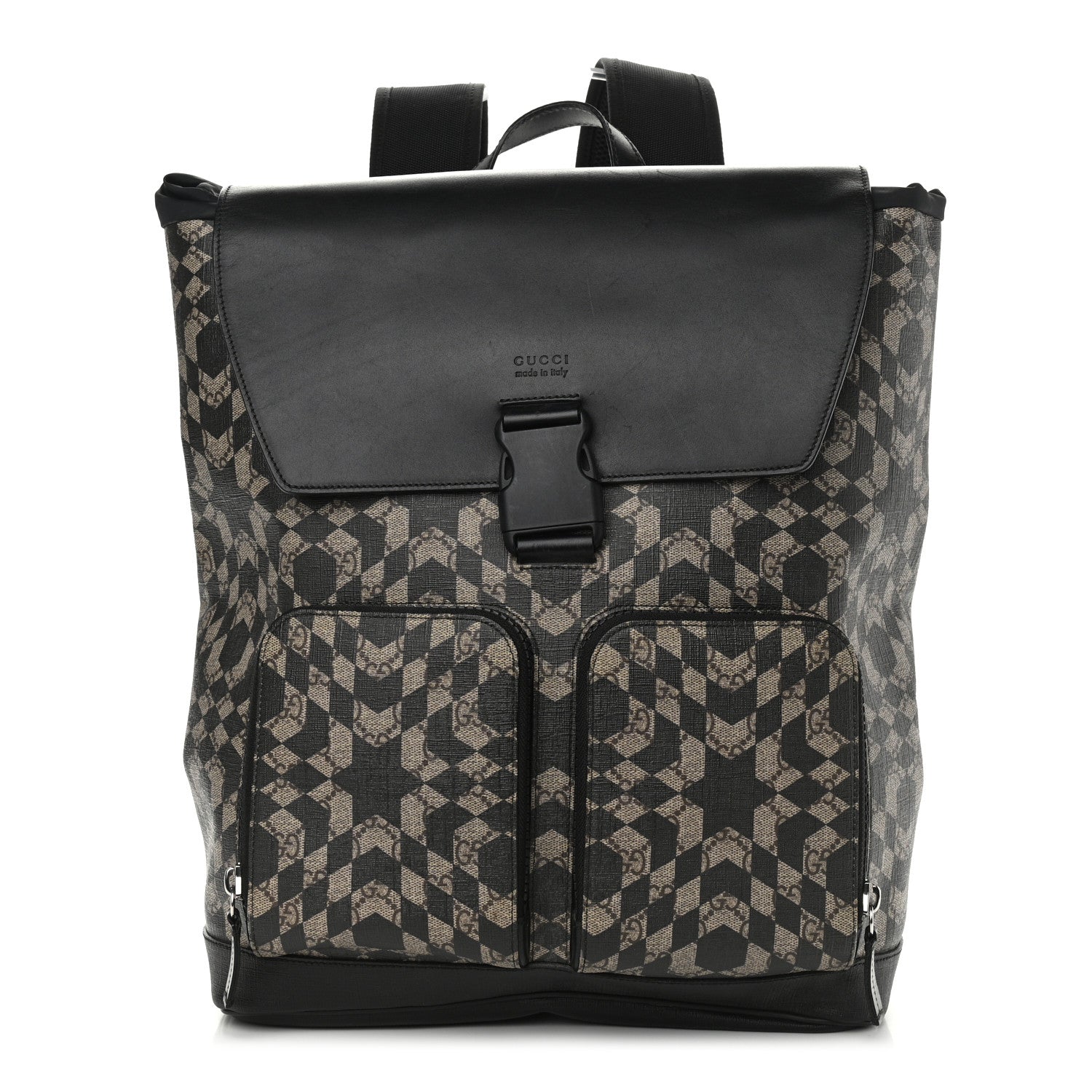 Gucci GG Supreme Monogram Caleido Backpack Black 1 of 11