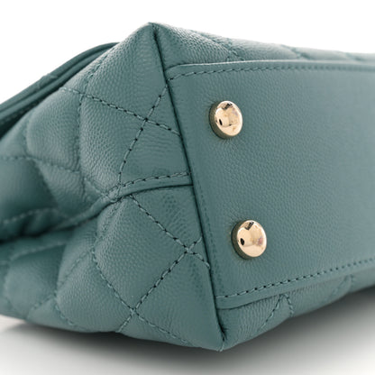 Chanel Caviar Quilted Extra Mini Coco Handle Flap Green 9 of 11