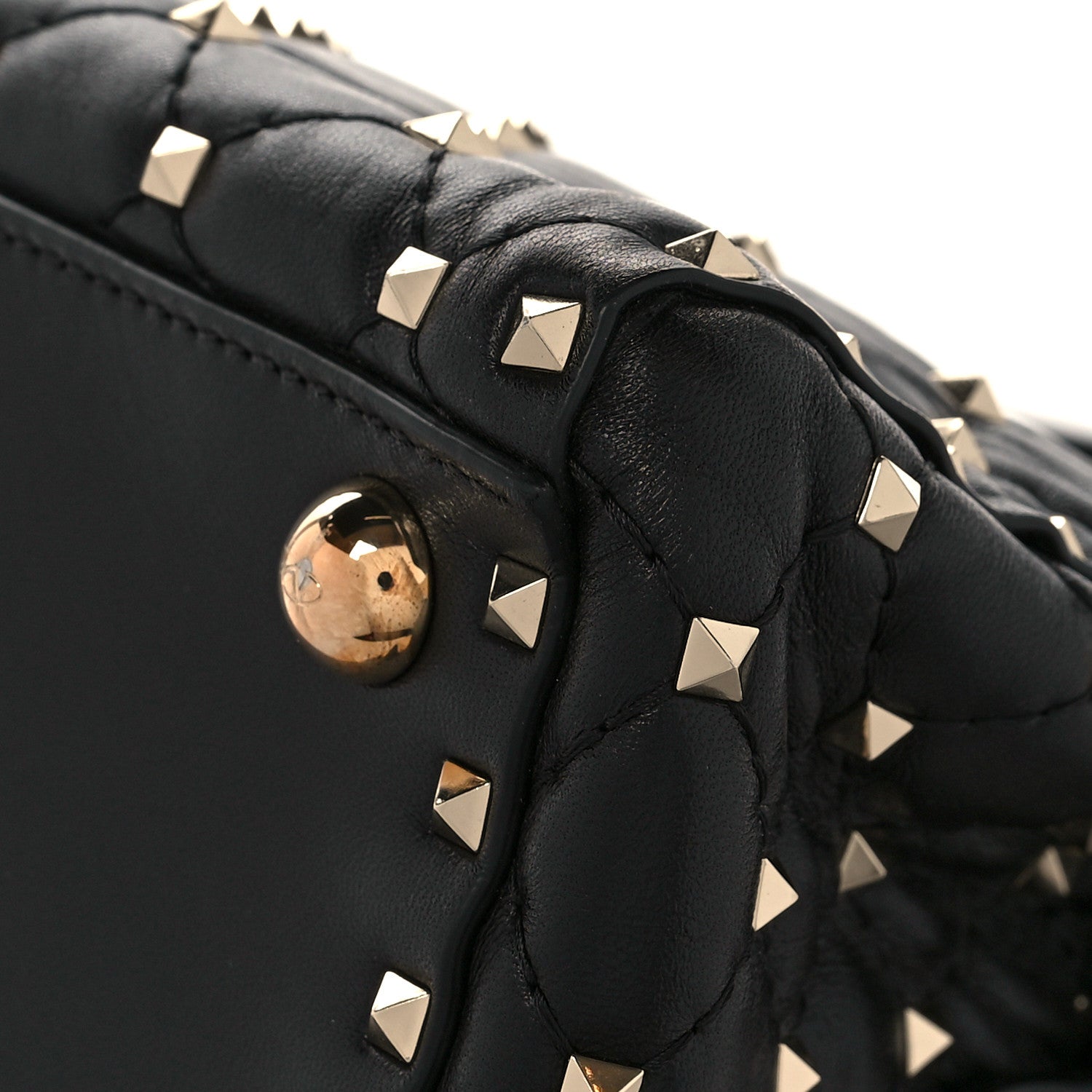 Valentino Garavani Lambskin Rockstud Spike Duffle Bag Black 8 of 11