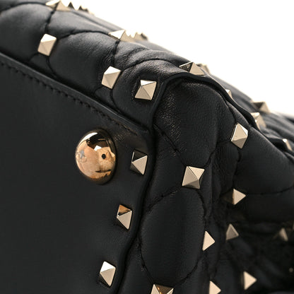 Valentino Garavani Lambskin Rockstud Spike Duffle Bag Black 8 of 11