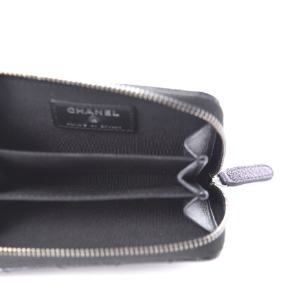 Chanel Iridescent Caviar Chevron Quilted Zip Around Coin Purse Black 5 of 10
