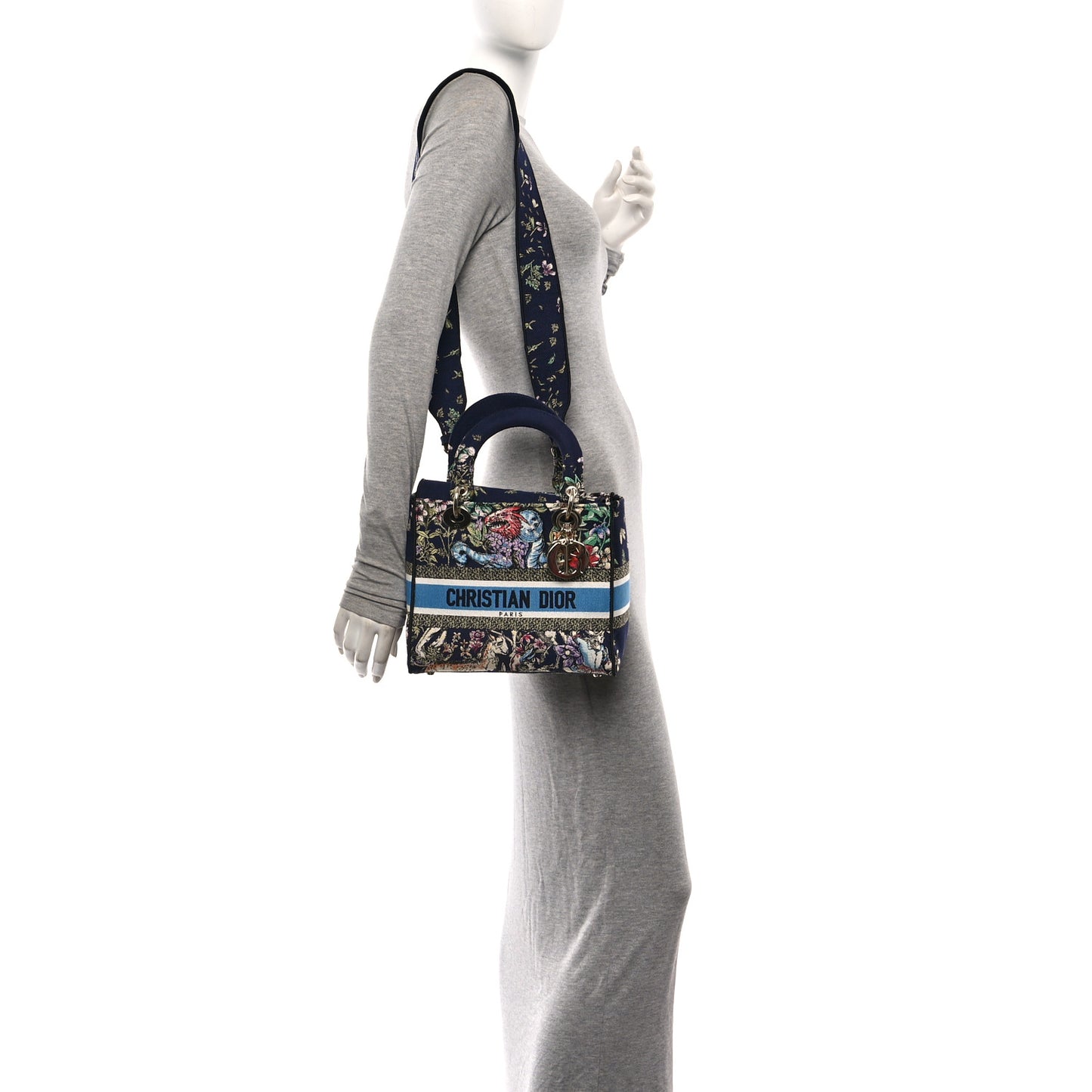 Canvas D-Constellation Embroidered Medium Lady D-Lite Bleu Multicolor