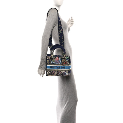 Christian Dior Canvas D-Constellation Embroidered Medium Lady D-Lite Bleu Multicolor 2 of 9
