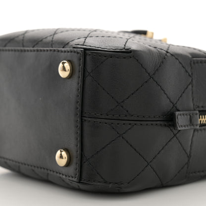 Chanel Calfskin Stitched Covered CC Camera Case Bag Black 10 of 12