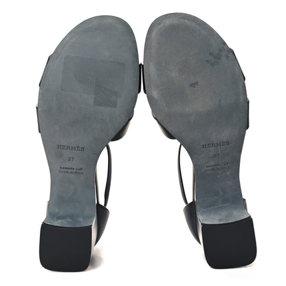 Hermes Calfskin Encens 50 Sandals 37 Black 5 of 9