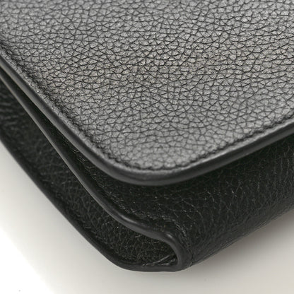 Balenciaga Grained Calfskin Logo Everyday Phone Holder Wallet On Chain Black White 8 of 10