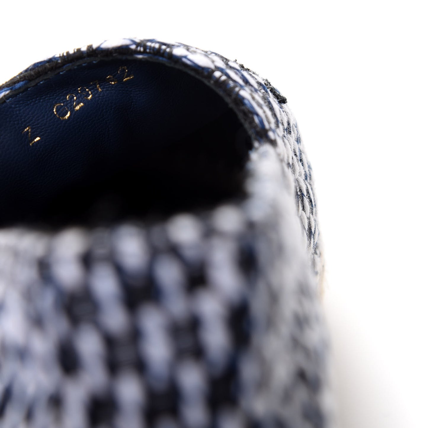 Tweed Grosgrain CC Espadrilles 38 Black Navy White