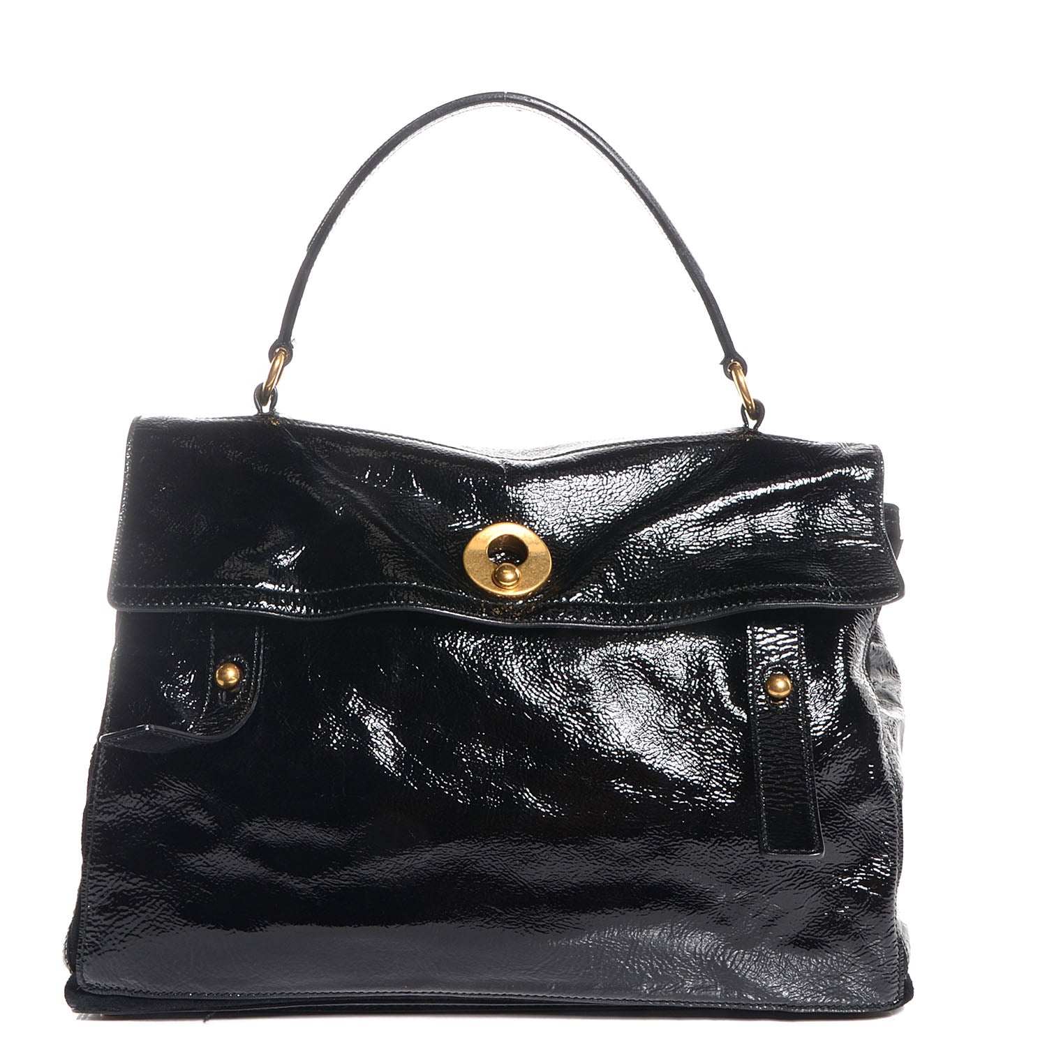 Saint Laurent Patent Large Muse Two Tote Black 1 of 10