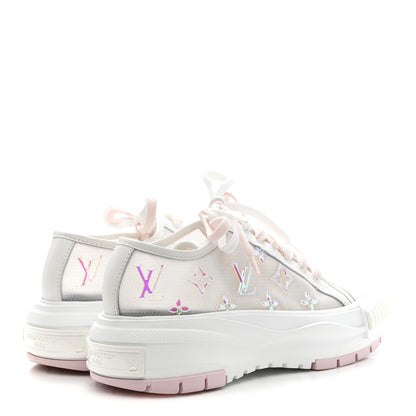 Louis Vuitton Iridescent Technical Mesh Monogram LV Squad Low Top Sneakers 38.5 Rose Clair 4 of 9