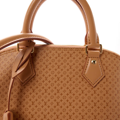 Louis Vuitton Calfskin Minigram Alma MM Soft Hazelnut 7 of 9