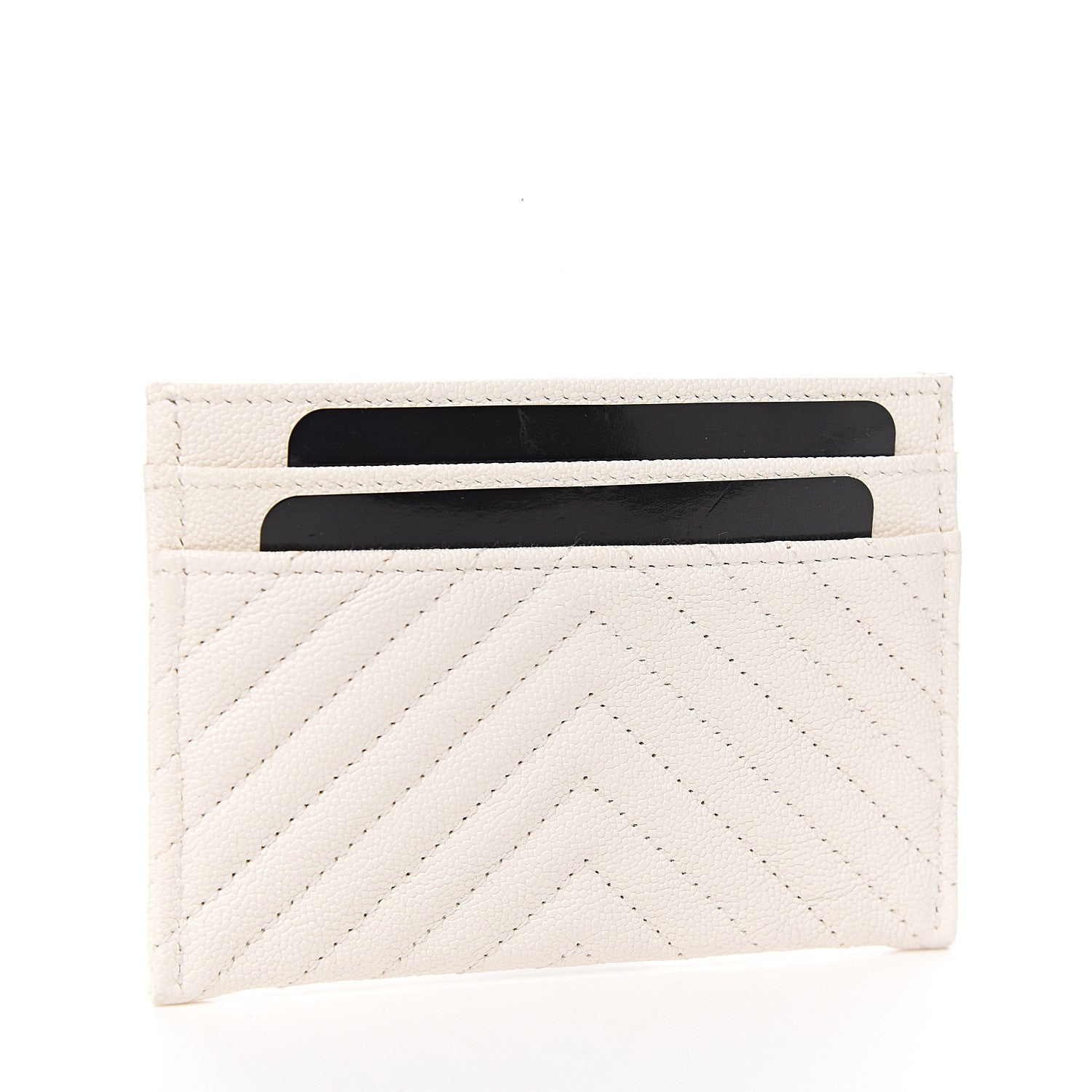 Chanel Caviar Chevron Quilted Boy Card Holder White 2 of 8