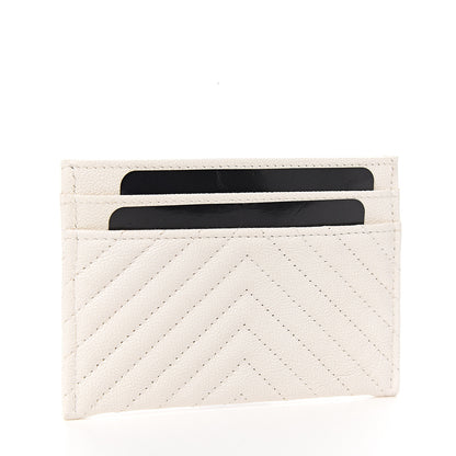 Chanel Caviar Chevron Quilted Boy Card Holder White 2 of 8