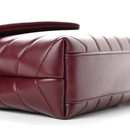 Saint Laurent Calfskin Y Quilted Monogram Toy Loulou Monogram Crossbody Bag Rouge Legion 6 of 9