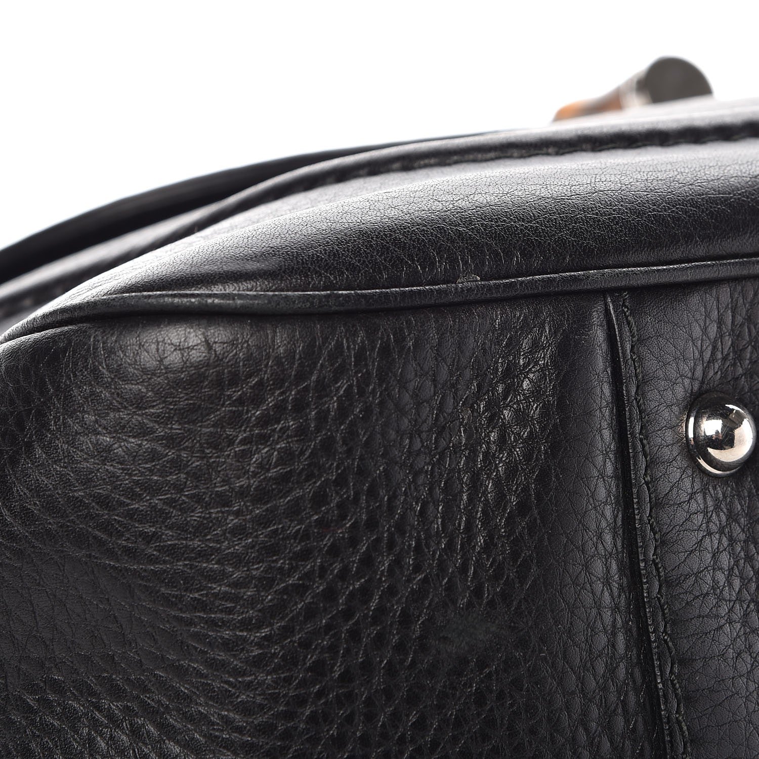 Gucci Calfskin New Bamboo Medium Tassel Tote Black 11 of 12