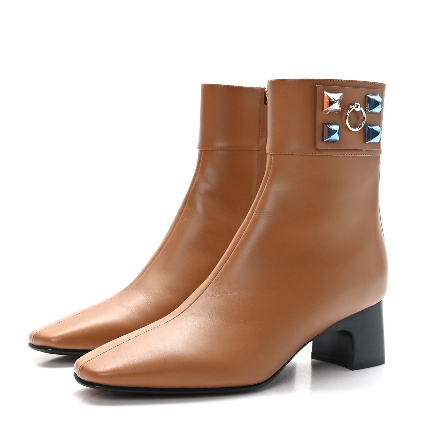 Calfskin Decouverte 50 Ankle Boots 36.5 Beige Dore