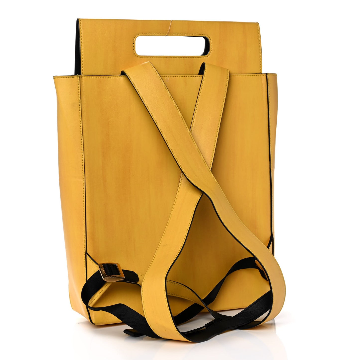 Vitello Fluffy Logo Fendi Pack Backpack Yellow Box Black
