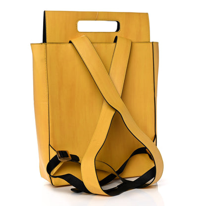 Fendi Vitello Fluffy Logo Fendi Pack Backpack Yellow Box Black 2 of 12