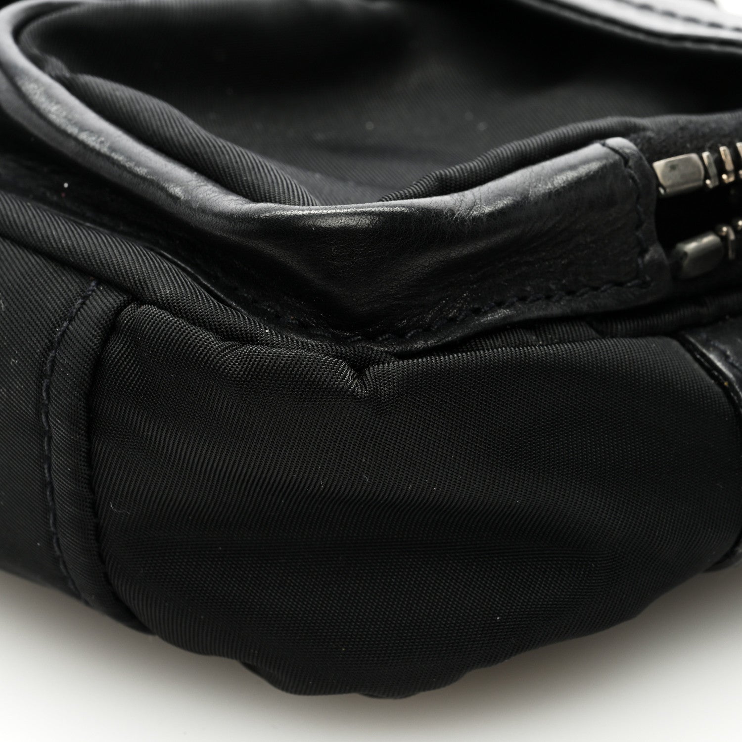 Prada Soft Calfskin Buckle Shoulder Bag Black 8 of 8