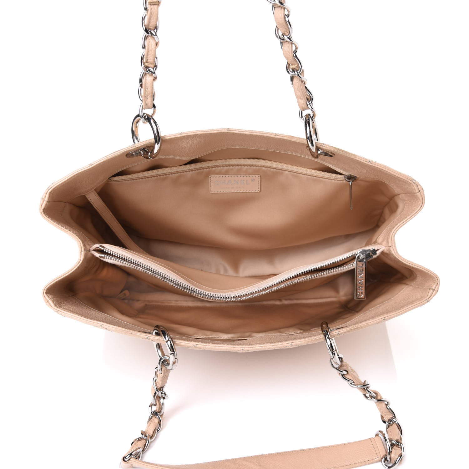 Chanel Caviar Quilted Grand Shopping Tote GST Beige 4 of 5