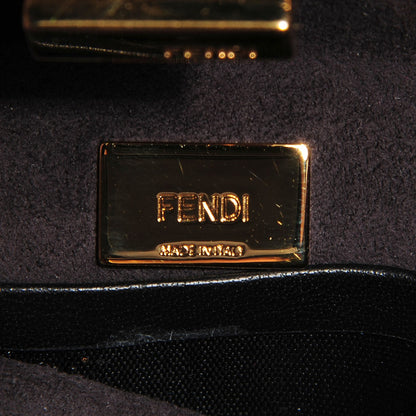 Fendi Vitello Seta Digital Print Micro Peekaboo Iconic Satchel Multicolor Black 6 of 10