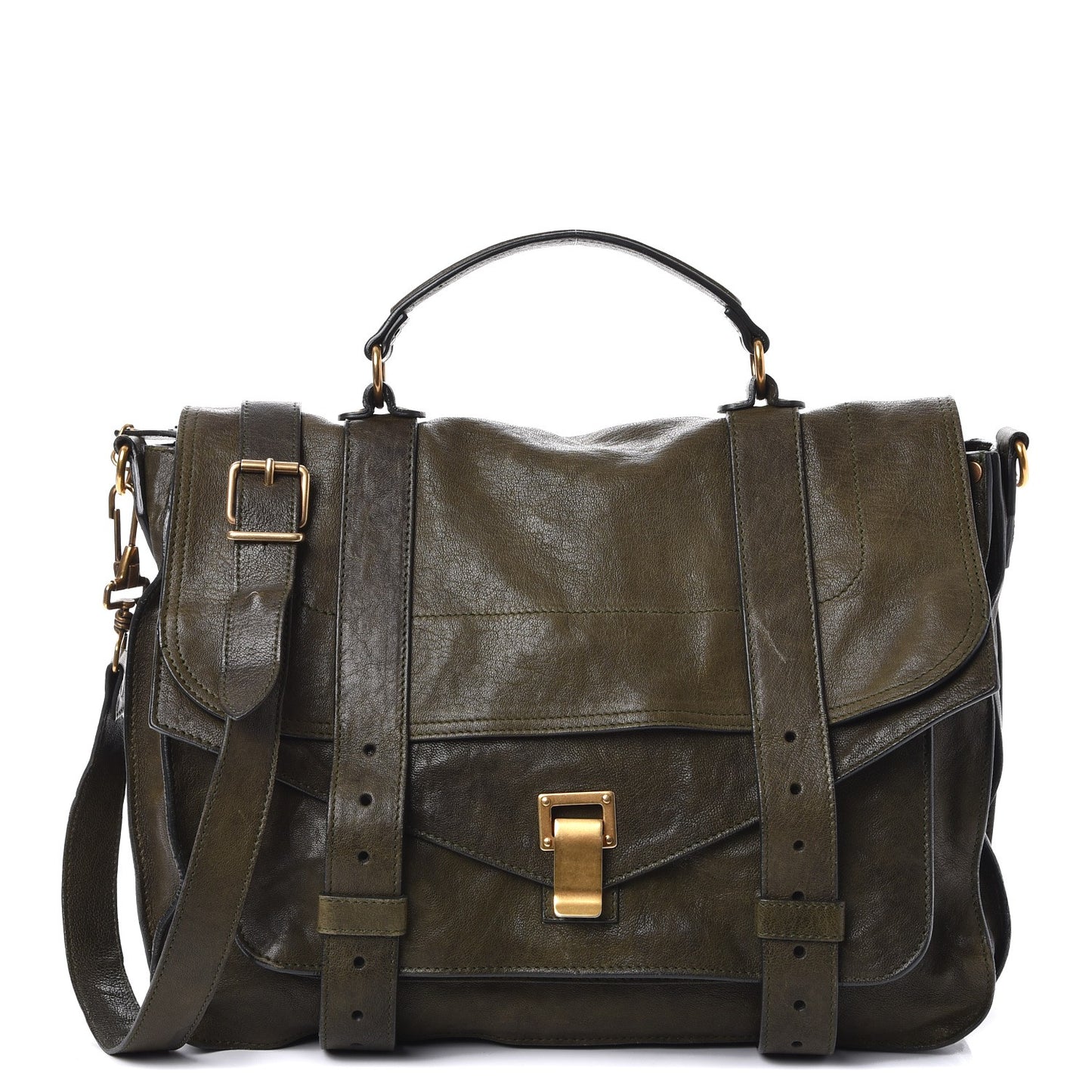 Lambskin Large PS1 Satchel Military