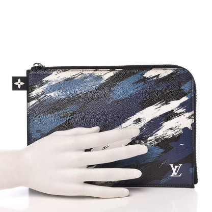 Louis Vuitton Canvas Printed Brushstroke Camouflage Pochette Jour PM Blue 2 of 8