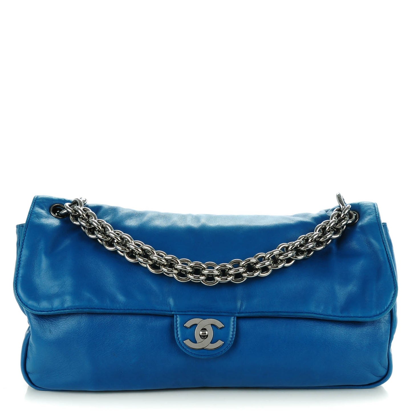 Lambskin Soft and Chain Large Flap Blue