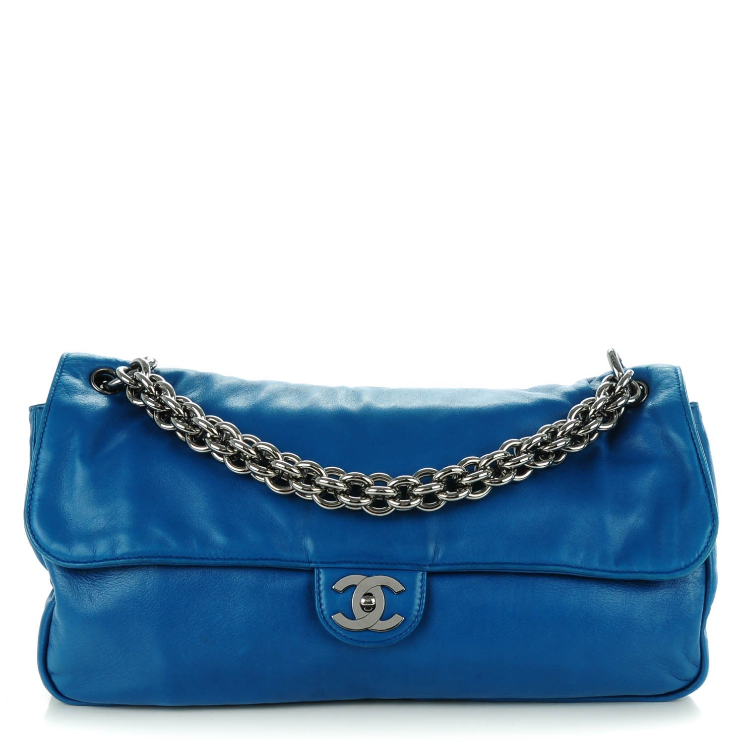 Chanel Lambskin Soft and Chain Large Flap Blue 1 of 8
