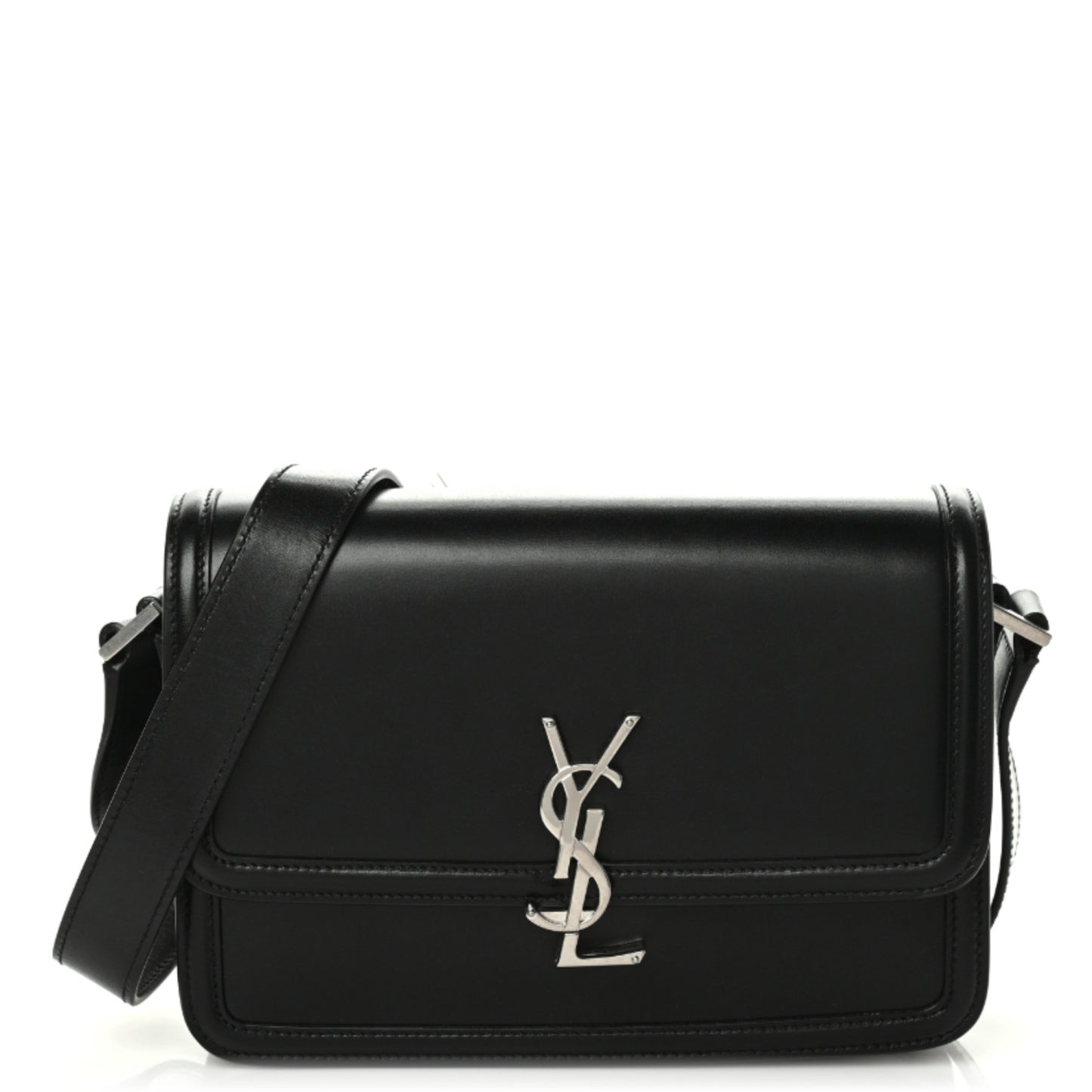 Box Calfskin Monogram Medium Solferino Satchel Black