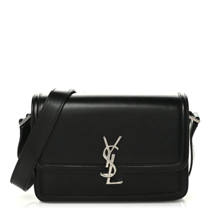 Saint Laurent Box Calfskin Monogram Medium Solferino Satchel Black 1 of 9