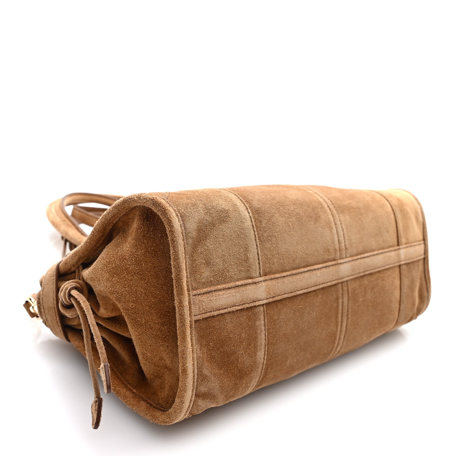 Prada Suede Triangle Medium Bonnie Shoulder Bag Cinnamon 4 of 9