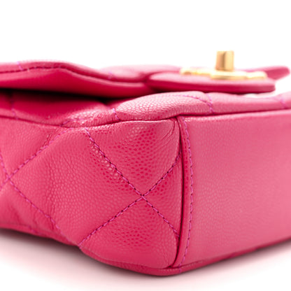 Chanel Caviar Quilted Mini Twist Your Buttons Flap Fuchsia 9 of 11