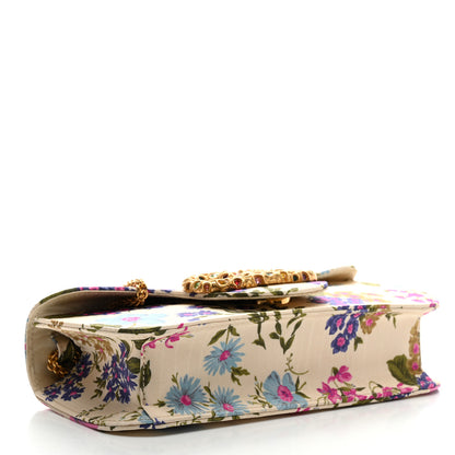 Valentino Garavani Satin Moire Floral Vlogo Loco Shoulder Bag White Multicolor 3 of 8