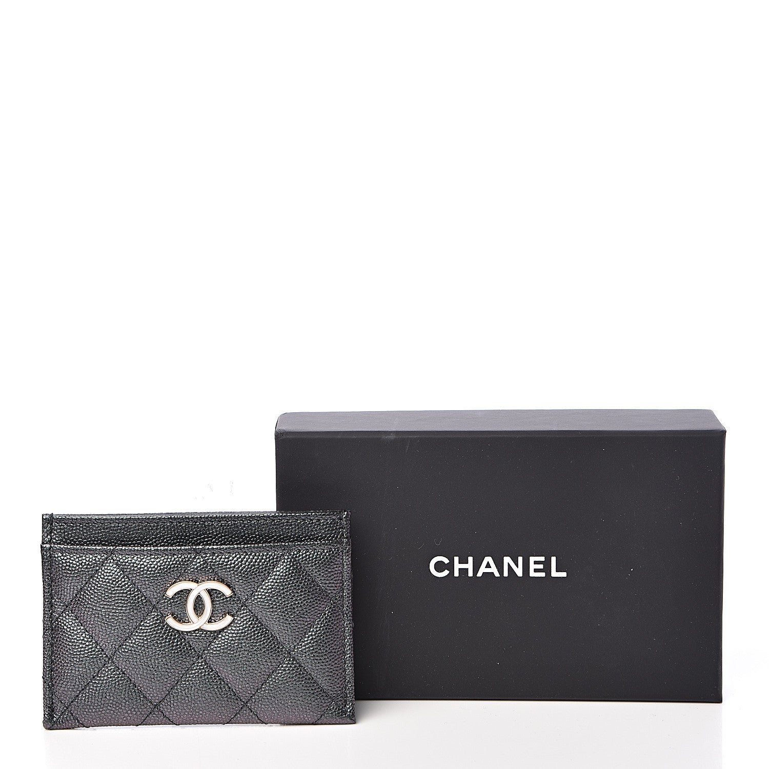Chanel Iridescent Caviar Quilted Card Holder Black 11 of 11