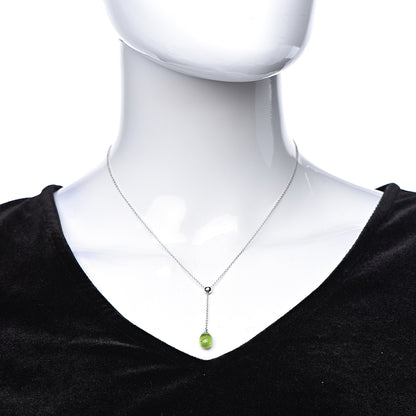 Tiffany 18K White Gold Peridot Rainbow Drops Pendant Necklace 2 of 8