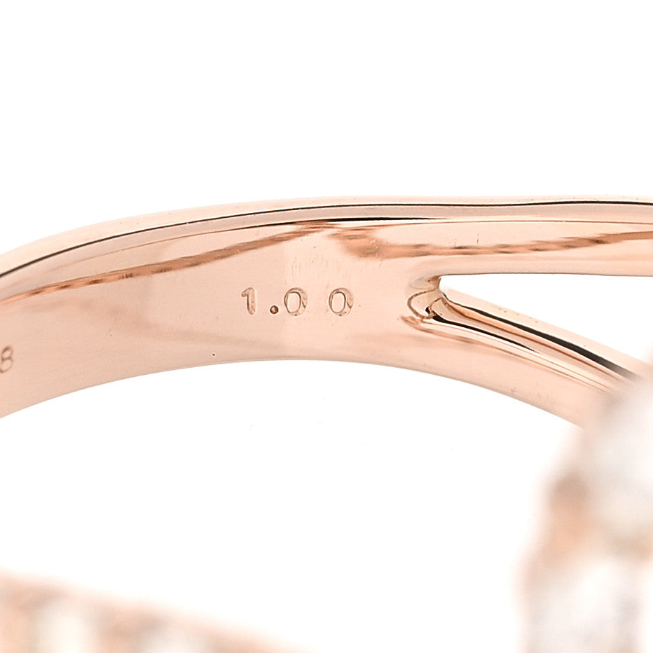 18K Rose Gold Diamond 1.00ctw Double Loop Ring 52 6