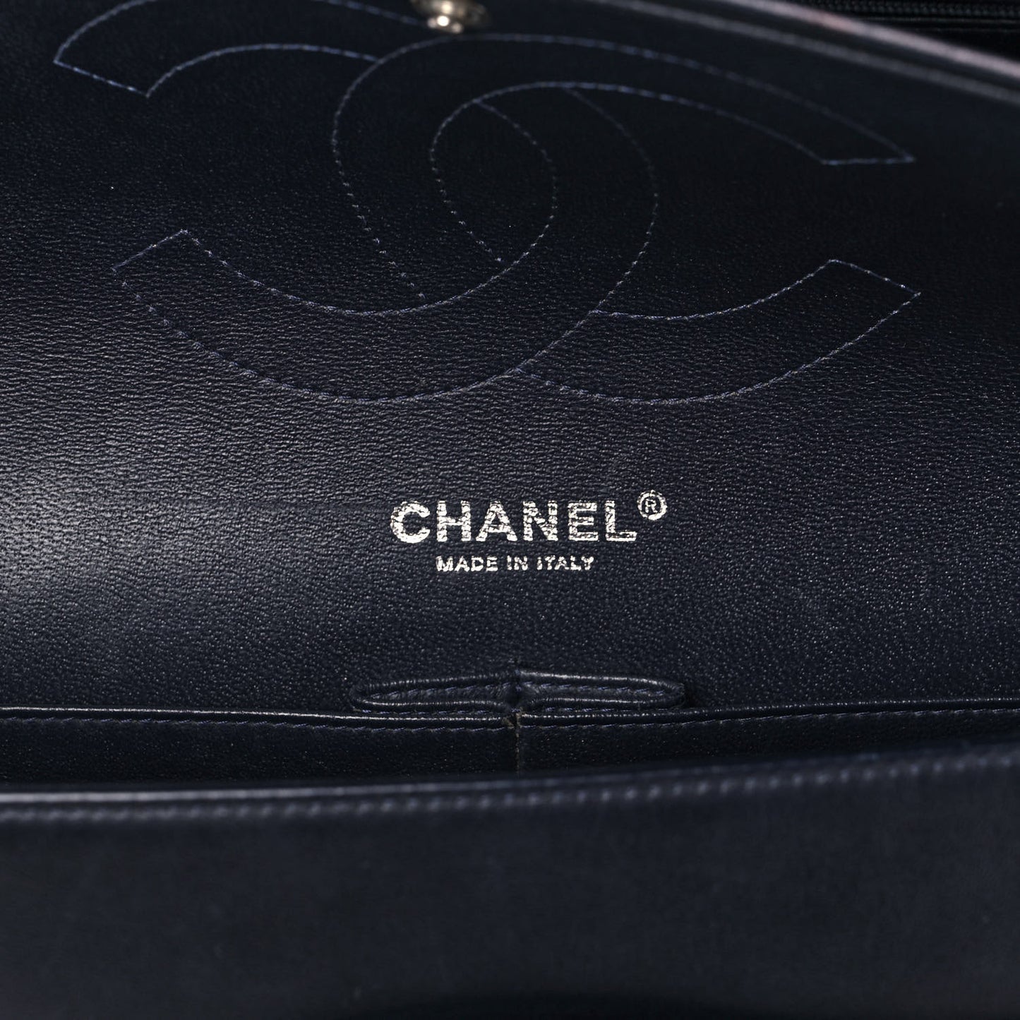 Lambskin Quilted Jumbo Double Flap Dark Blue