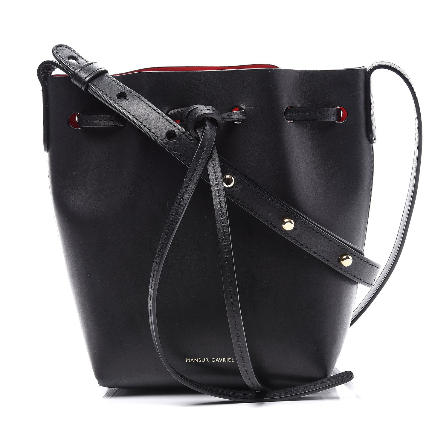 Calfskin Mini Bucket Bag Black Flamma