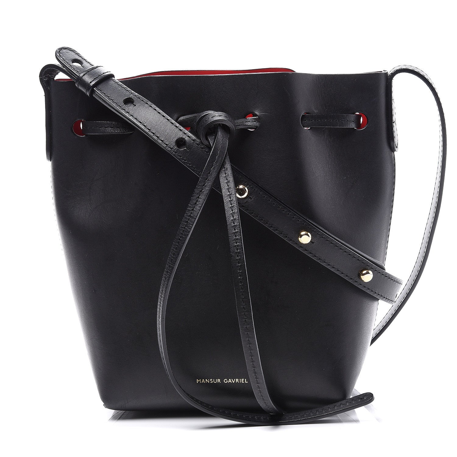 Mansur Gavriel Calfskin Mini Bucket Bag Black Flamma 1 of 9