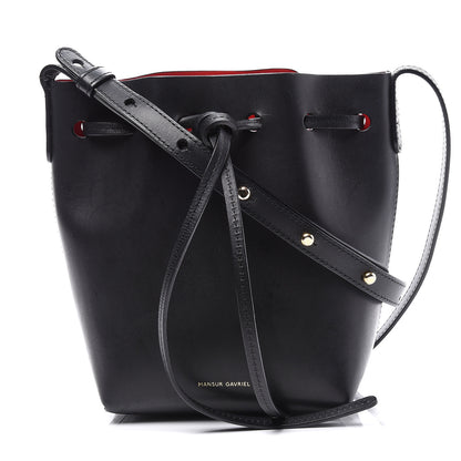 Mansur Gavriel Calfskin Mini Bucket Bag Black Flamma 1 of 9