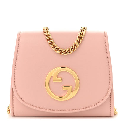 Gucci Roxy Calfskin Medium Blondie Chain Wallet Powder Pink 1 of 12