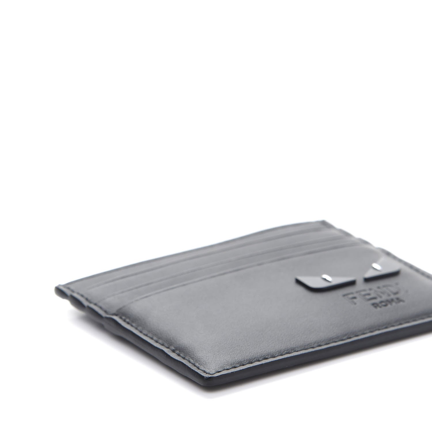 Fendi Vitello Century Mini Bug Eyes Card Holder Black 6 of 10