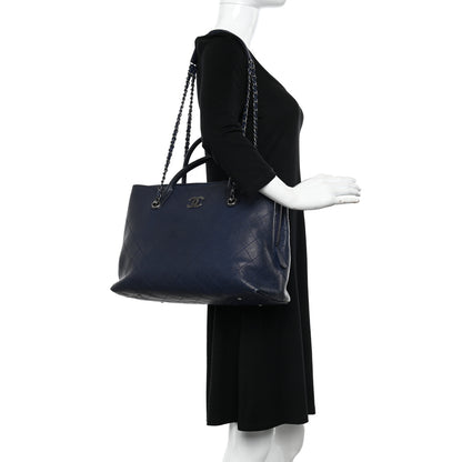 Chanel Grained Vegetal Calfskin Urban Shopping Tote Blue 2 of 19