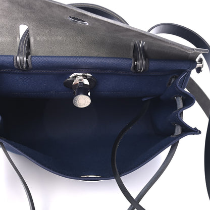 Hermes Toile Vache Hunter Herbag Zip PM 31 Bleu Marine Black 4 of 4