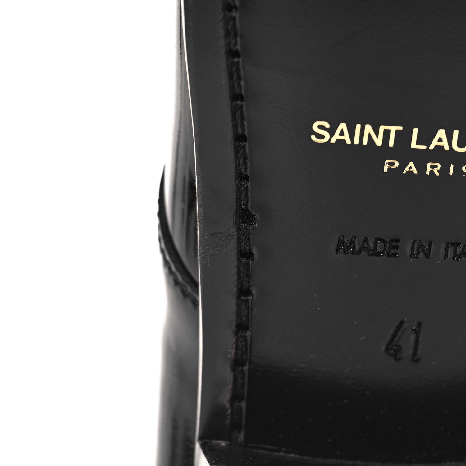 Saint Laurent Patent Lace Up Wyatt 25 Derby Shoes 41 Black 9 of 9